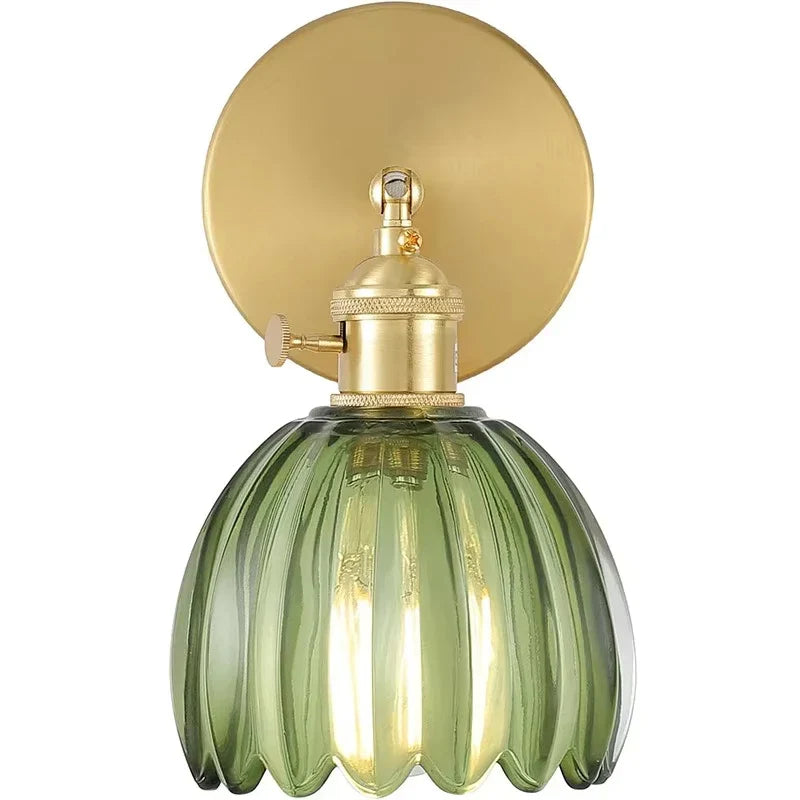 Retro væglampe med tulipanformet glasskærm