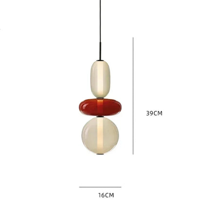 Pendellampe med farvet glas i candy-stil