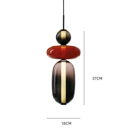 Pendellampe med farvet glas i candy-stil