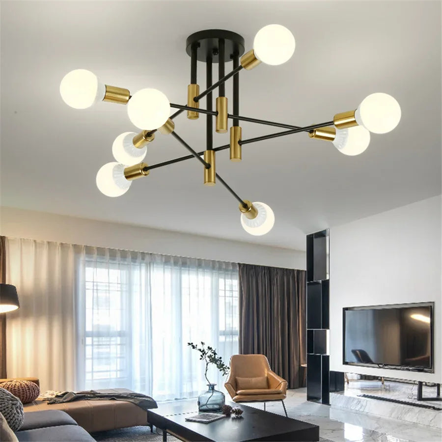 Industriel loftlampe med 4, 6 eller 8 fatninger