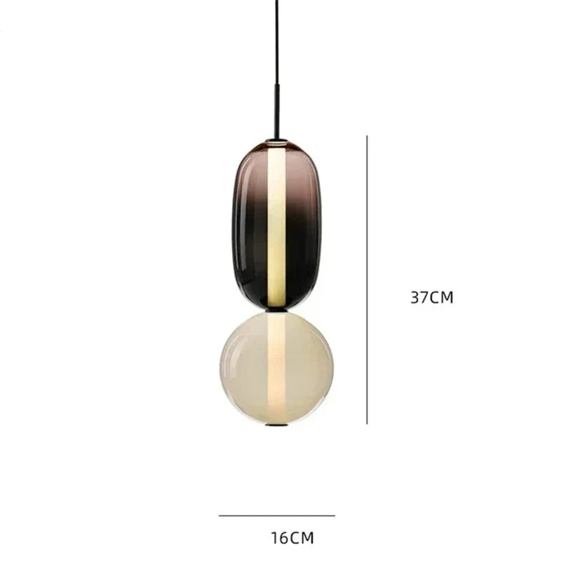Pendellampe med farvet glas i candy-stil