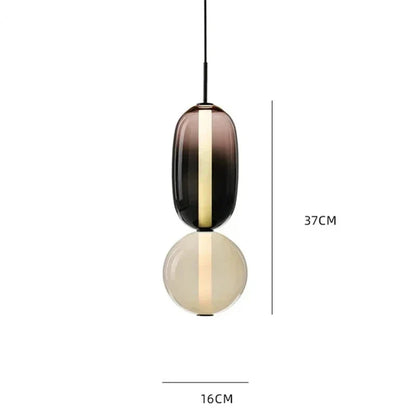 Pendellampe med farvet glas i candy-stil