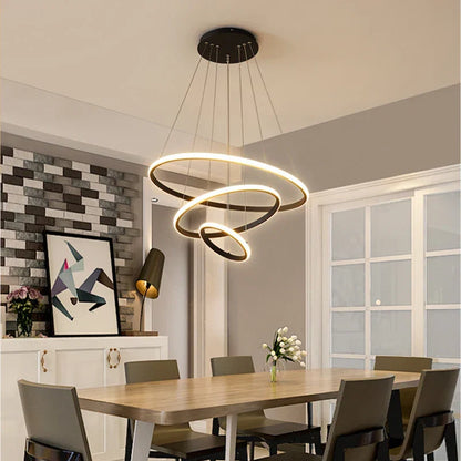 Designer LED-pendellampe med tredimensionelle ringe