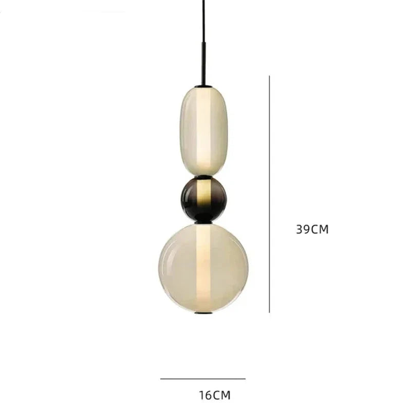 Pendellampe med farvet glas i candy-stil