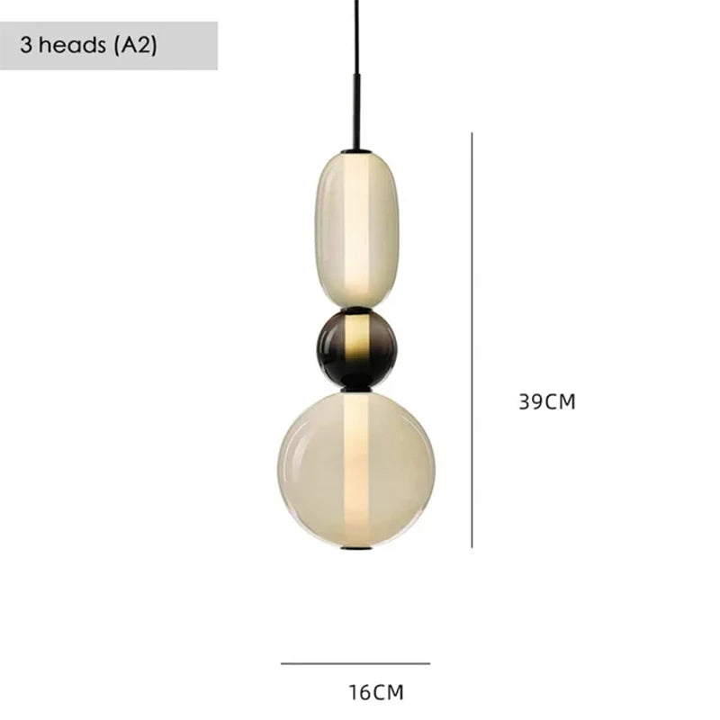 Farverig LED-pendellampe i glas