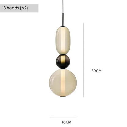 Farverig LED-pendellampe i glas