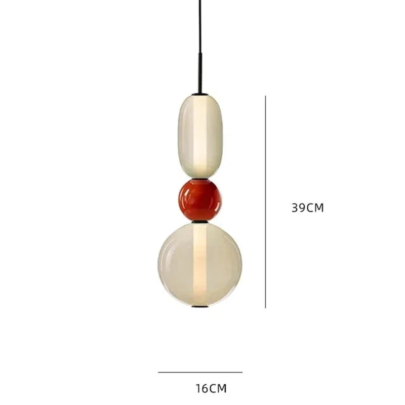 Pendellampe med farvet glas i candy-stil