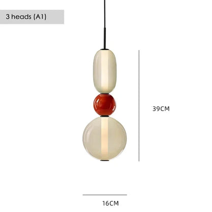 Farverig LED-pendellampe i glas