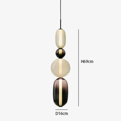 Farverig LED-pendellampe i glas