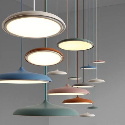 Ultratynd LED-pendellampe med rund skærm