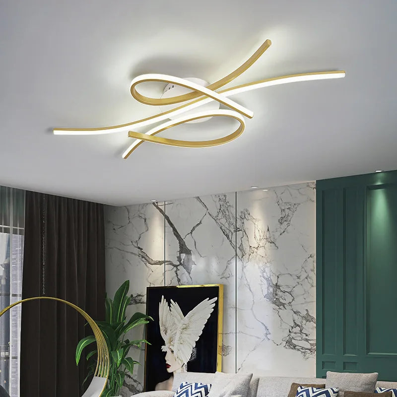 Moderne LED-loftlampe med geometrisk lysdesign