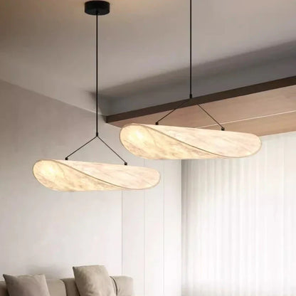 Designer Japandi-pendellampe med buet panel