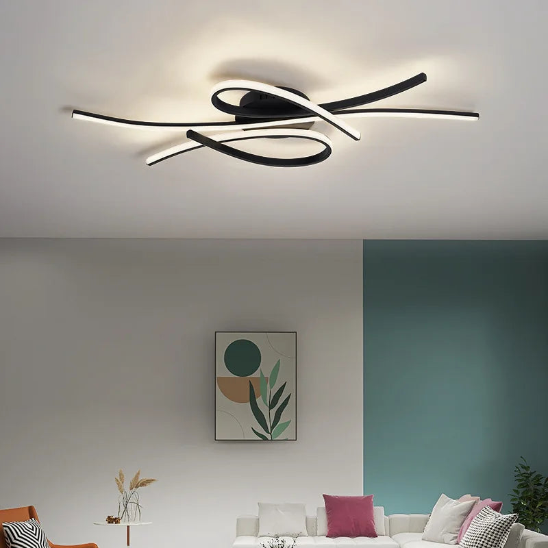 Moderne LED-loftlampe med geometrisk lysdesign
