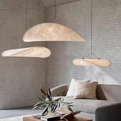 Designer Japandi-pendellampe med buet panel