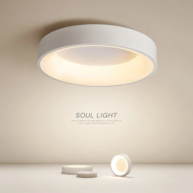 Rund LED-loftlampe i minimalistisk design