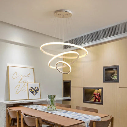Designer LED-pendellampe med tredimensionelle ringe
