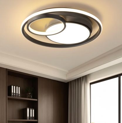 Moderne LED-loftlampe med dekorative ringe