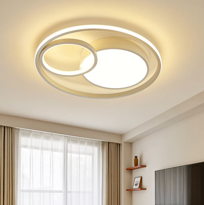 Moderne LED-loftlampe med dekorative ringe