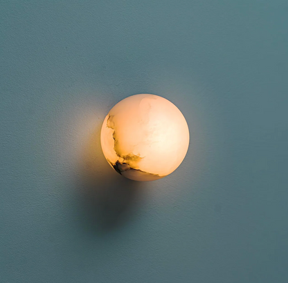 Væglampe med marmoreffekt – moderne LED-kuglelampe