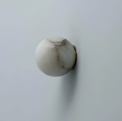 Væglampe med marmoreffekt – moderne LED-kuglelampe