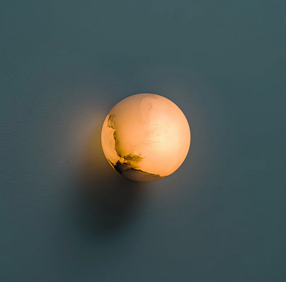 Væglampe med marmoreffekt – moderne LED-kuglelampe