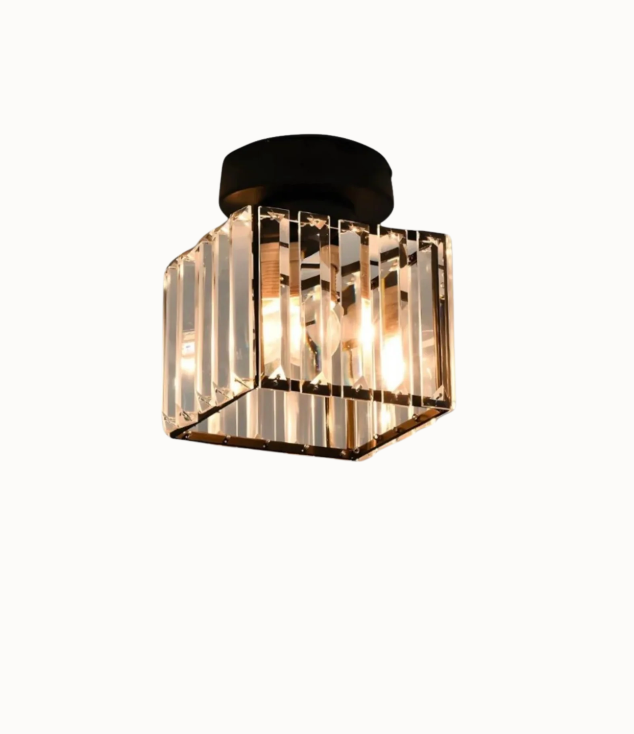 Krystal loftlampe i glamour-stil – moderne loftlampe med transparent skærm