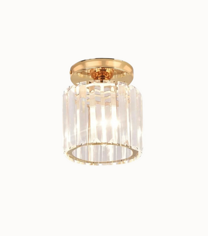 Krystal loftlampe i glamour-stil – moderne loftlampe med transparent skærm
