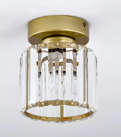 Krystal loftlampe i glamour-stil – moderne loftlampe med transparent skærm