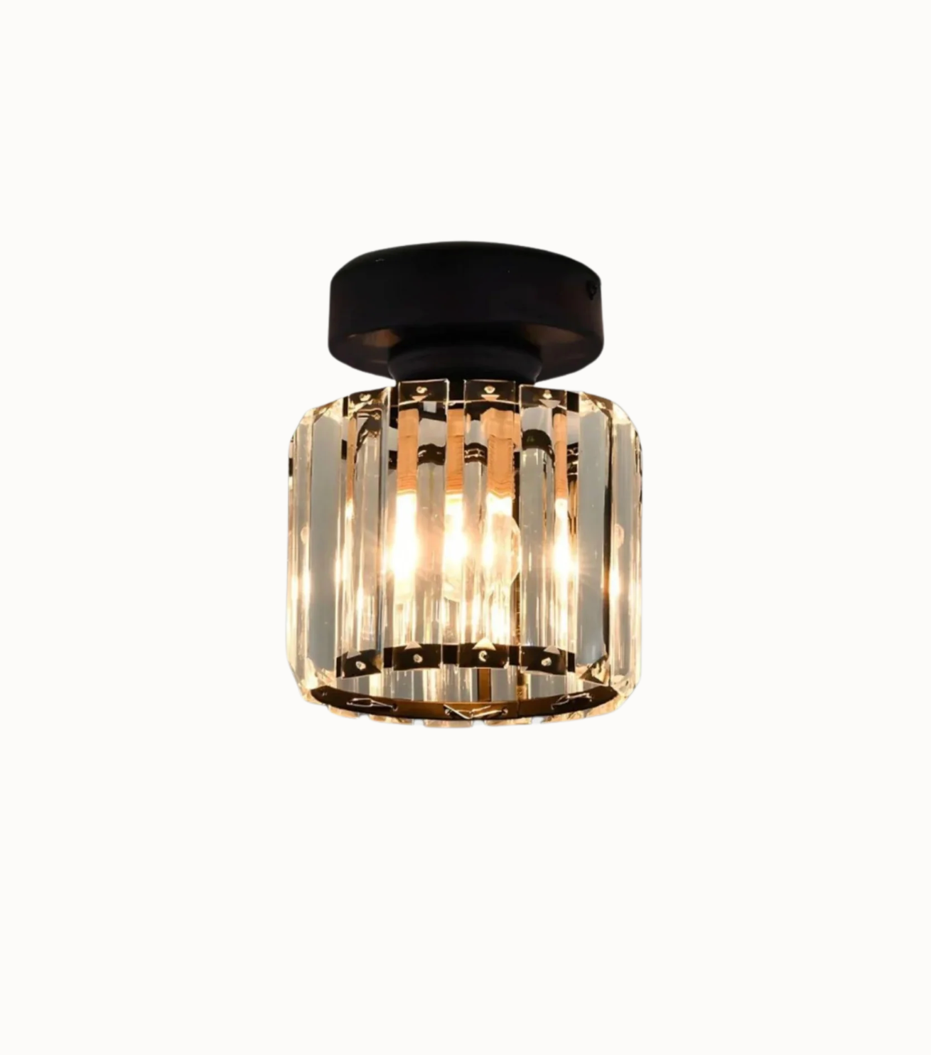 Krystal loftlampe i glamour-stil – moderne loftlampe med transparent skærm