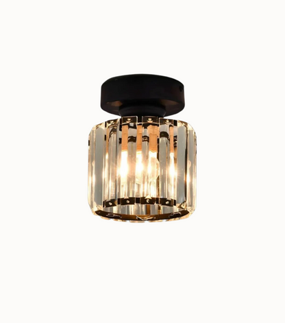 Krystal loftlampe i glamour-stil – moderne loftlampe med transparent skærm