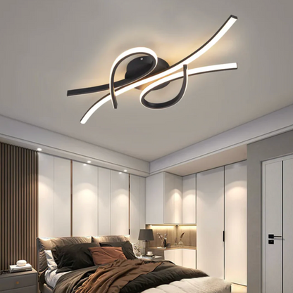 Moderne LED-loftlampe med geometrisk lysdesign