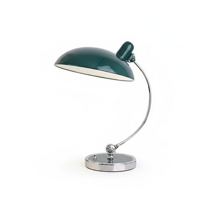 Retro bordlampe i metal med forkromet fod