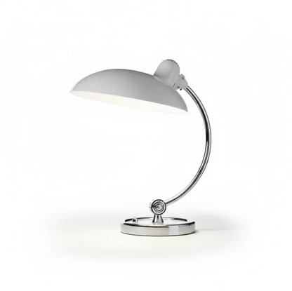Retro bordlampe i metal med forkromet fod