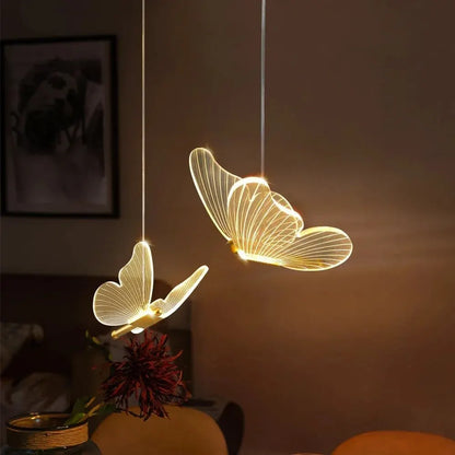 LED pendellampe i sommerfugleform – designerlampe til soveværelse og stue