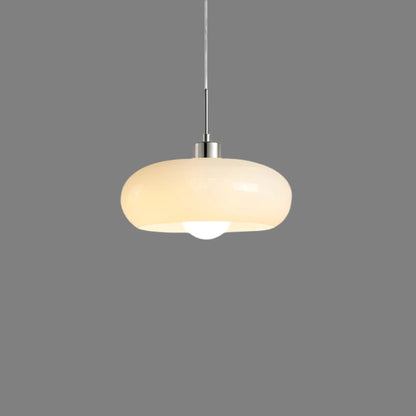 Pendellampe med opaliserende glasskærm – elegant retro Bauhaus-stil