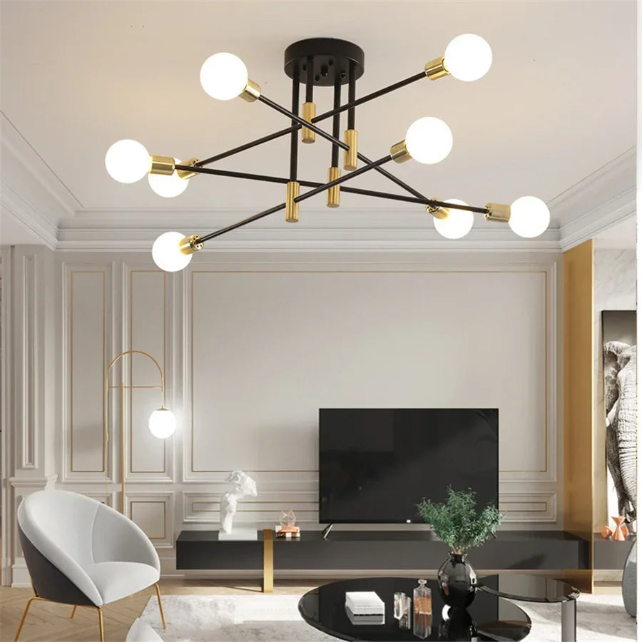 Industriel loftlampe med 4, 6 eller 8 fatninger