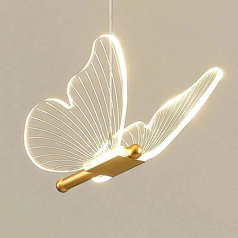 LED pendellampe i sommerfugleform – designerlampe til soveværelse og stue