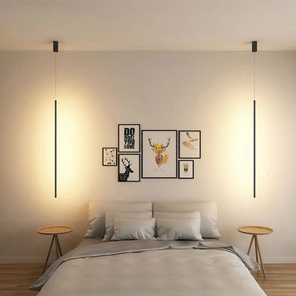 Slank pendel i aluminium med LED-rør - Lumzi