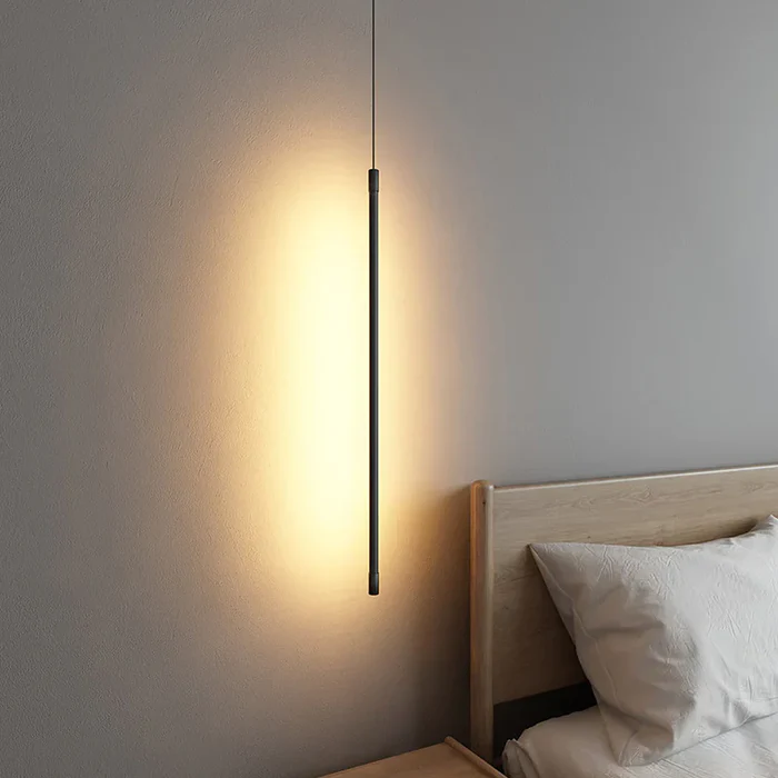 Slank pendel i aluminium med LED-rør - Lumzi