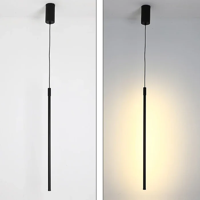 Slank pendel i aluminium med LED-rør - Lumzi