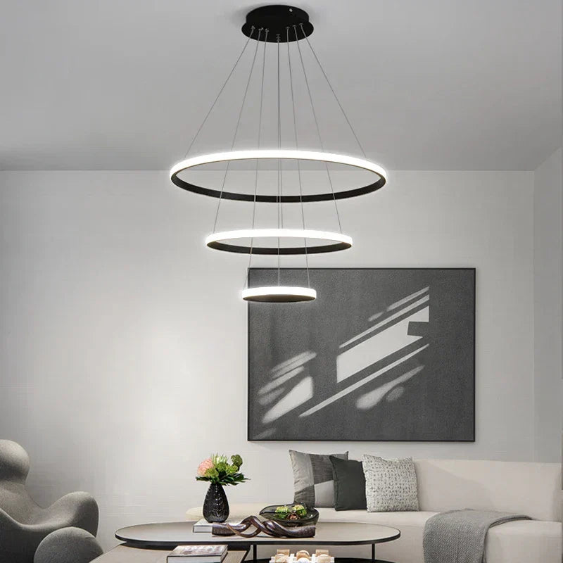 Designer LED-pendellampe med tredimensionelle ringe