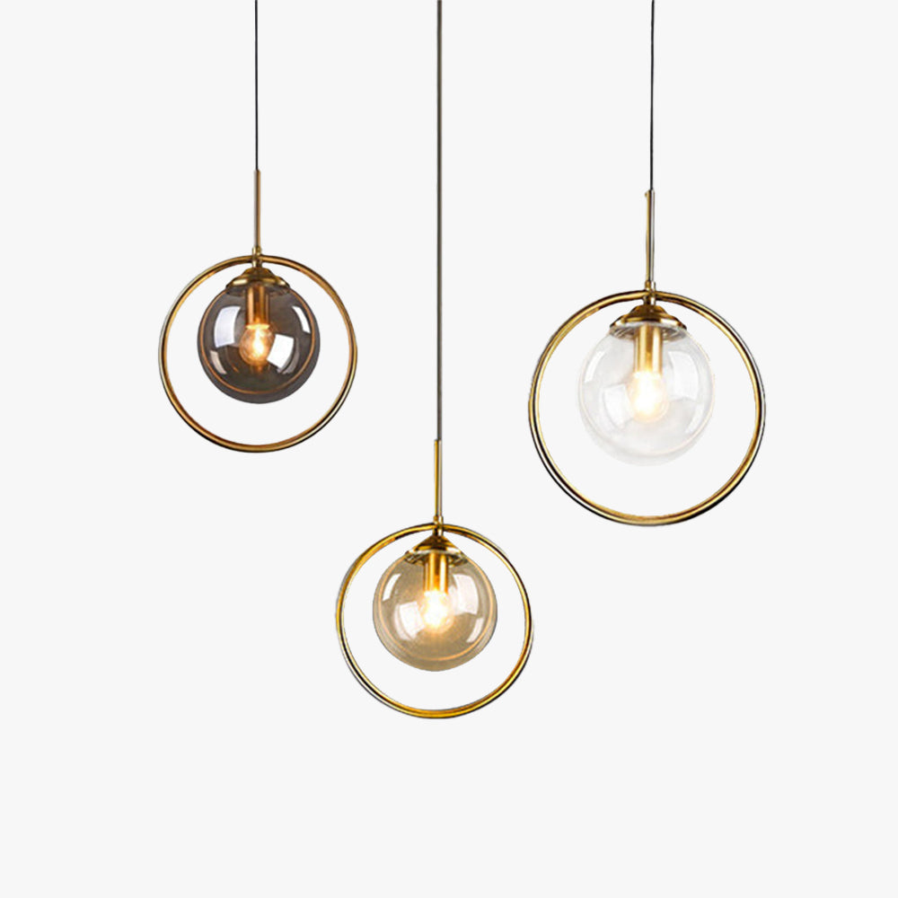 Pendel med glaskugle og metalring - Lumzi