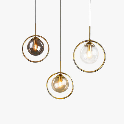 Pendel med glaskugle og metalring - Lumzi