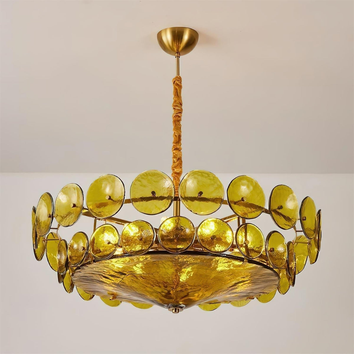 Lysekrone i struktureret glas, to niveauer - Lumzi