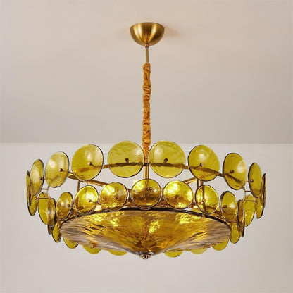 Lysekrone i struktureret glas, to niveauer - Lumzi