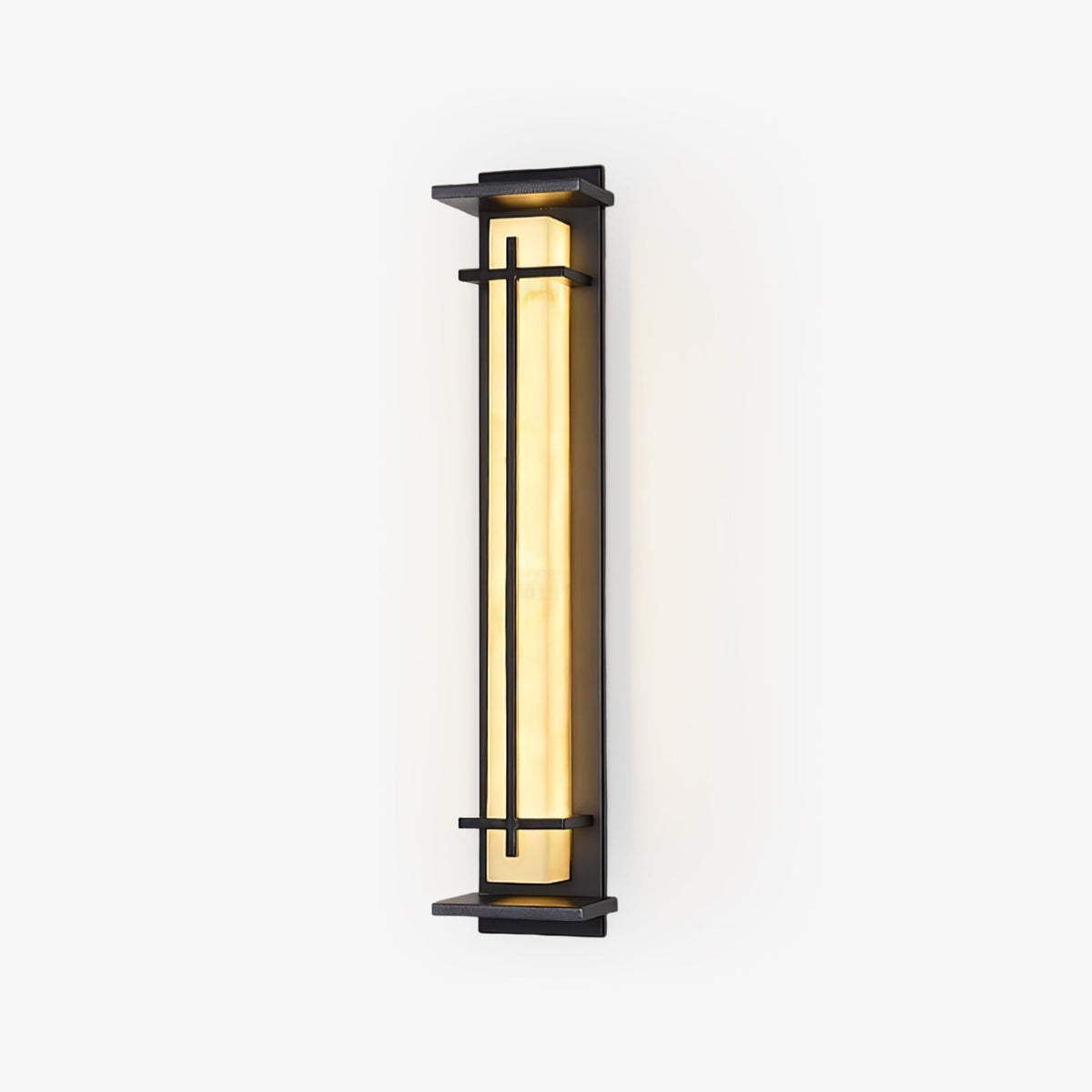 Udendørs væglampe i alabaster-look, aflang LED - Lumzi
