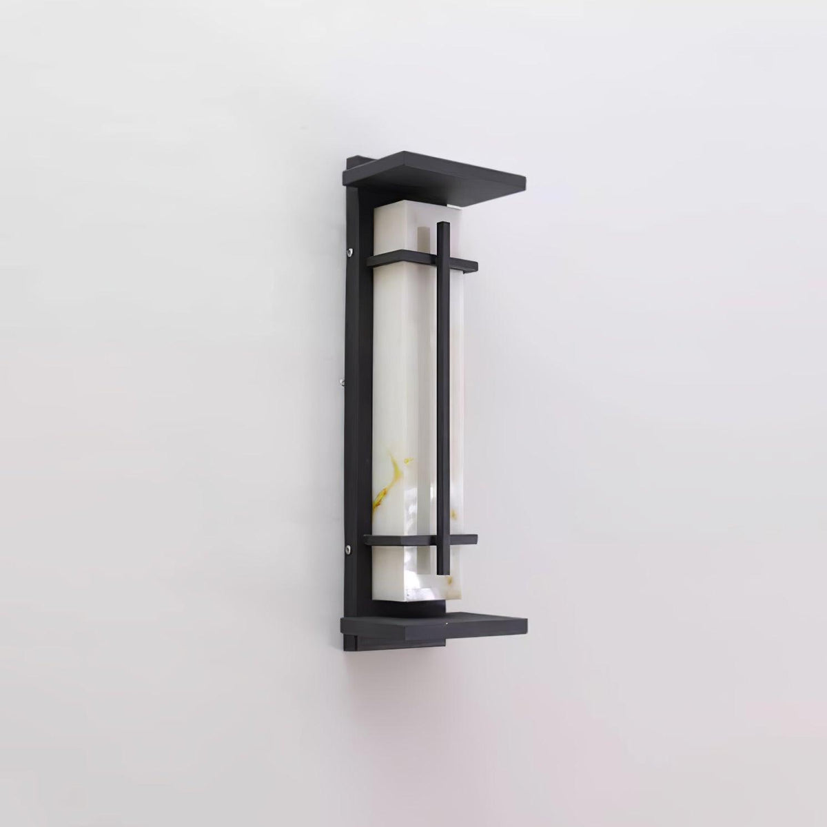 Udendørs væglampe i alabaster-look, aflang LED - Lumzi