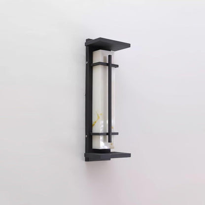 Udendørs væglampe i alabaster-look, aflang LED - Lumzi