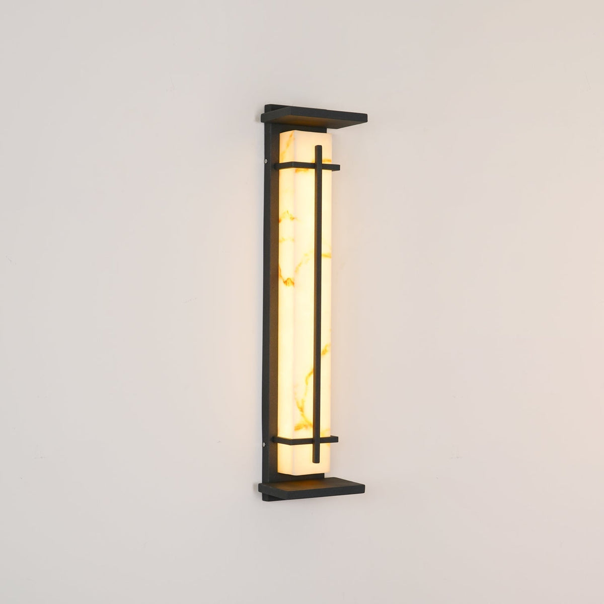 Udendørs væglampe i alabaster-look, aflang LED - Lumzi