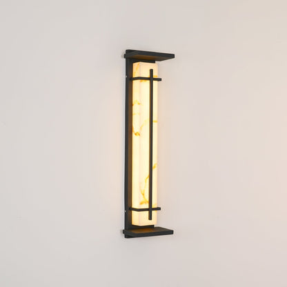 Udendørs væglampe i alabaster-look, aflang LED - Lumzi